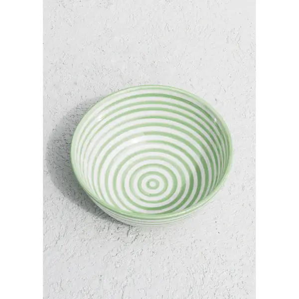 High crafty – wholesale Serving bowl – Hand-Painted Moroccan Ceramic Serving Bowl – Greenish Stripe0