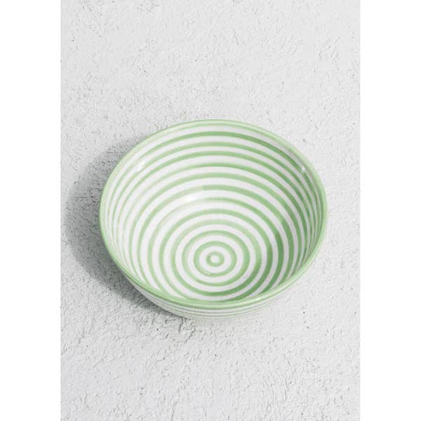 High crafty – wholesale Serving bowl – Hand-Painted Moroccan Ceramic Serving Bowl – Greenish Stripe