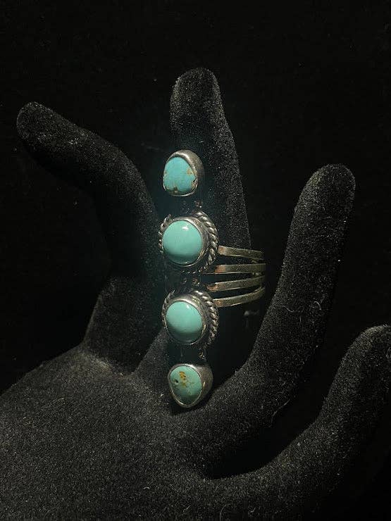 Regul Silver – Engroshandel Statementring – Fire sten sterlingsølvring | Ægte turkis3