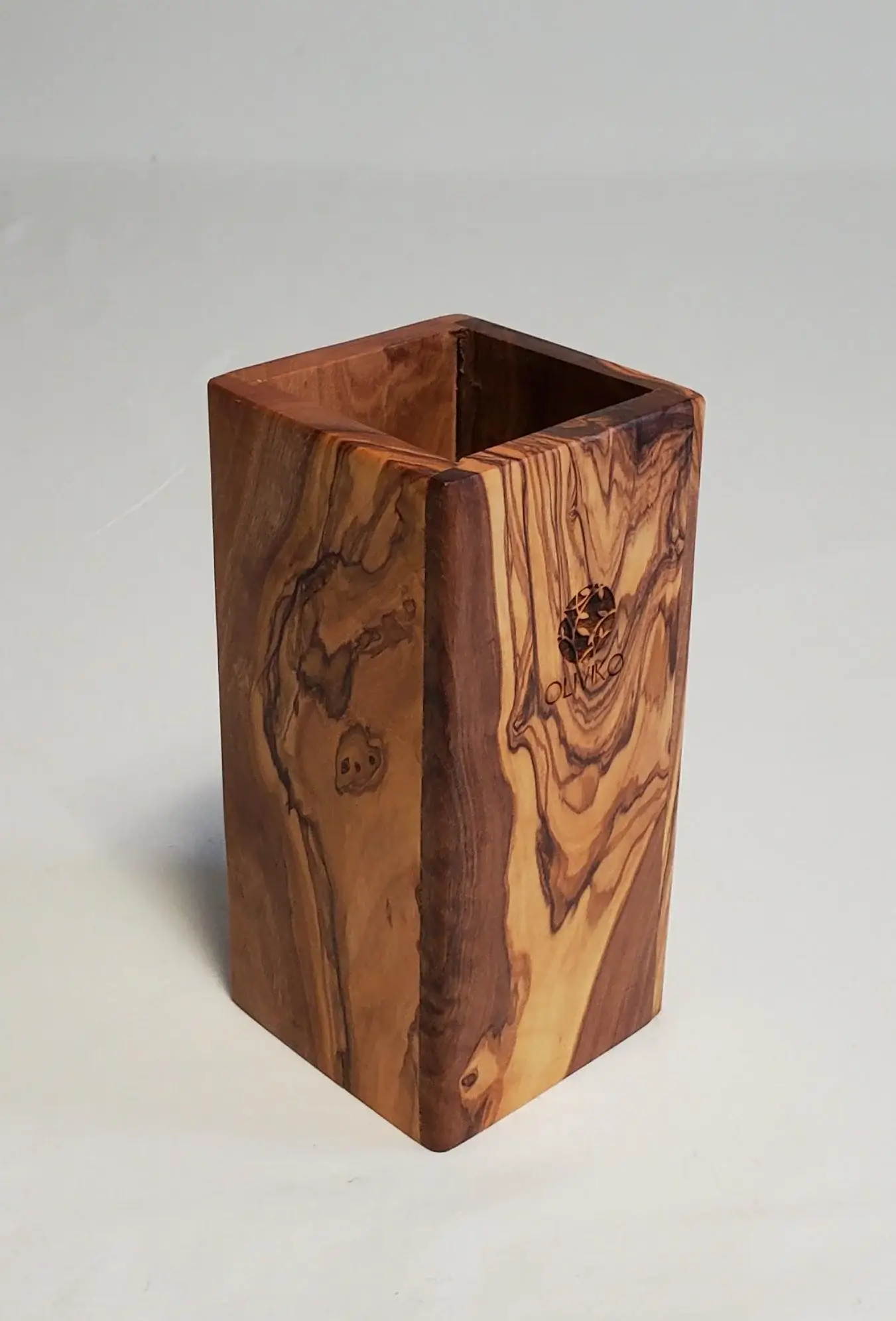 Carré Olive Wood - Wholesale Utensil Holder - Olive Wood Utensil Holder- Rectangular1