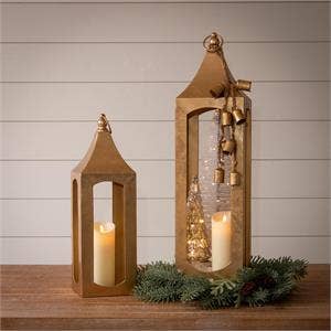Audrey's Home & Gift – wholesale Lantern – Metallic Gold Lanterns (Set Of 02)1