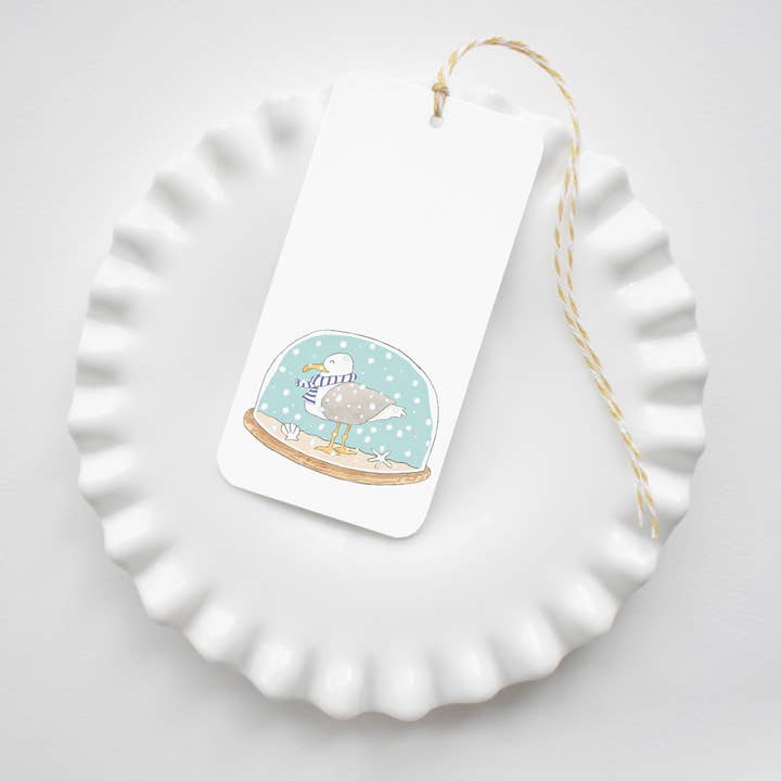 Lim. Edition Snow Globe Gift Tag for wholesale by Sara Fitz