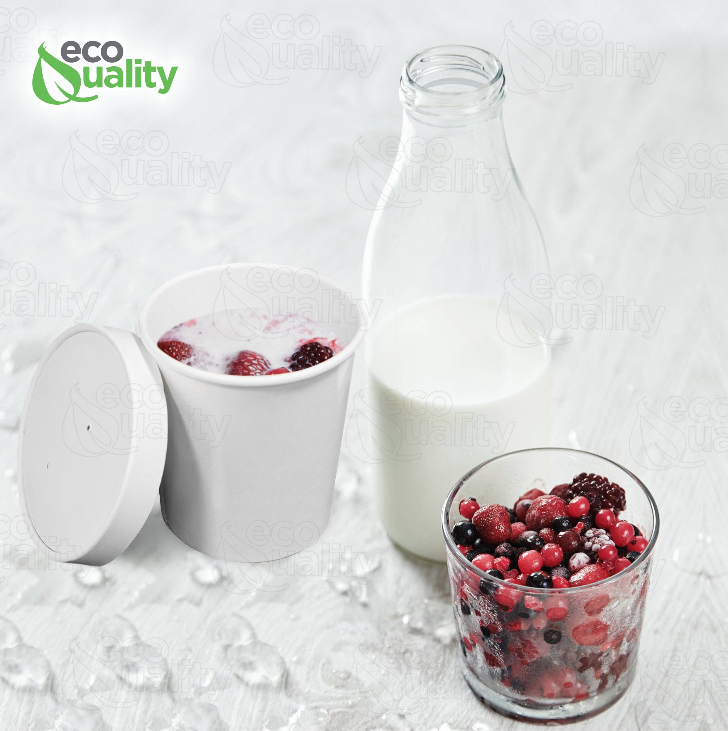 EcoQuality – wholesale Disposable cup – 16oz Disposable White Paper Soup Containers Ice-cream Paper7