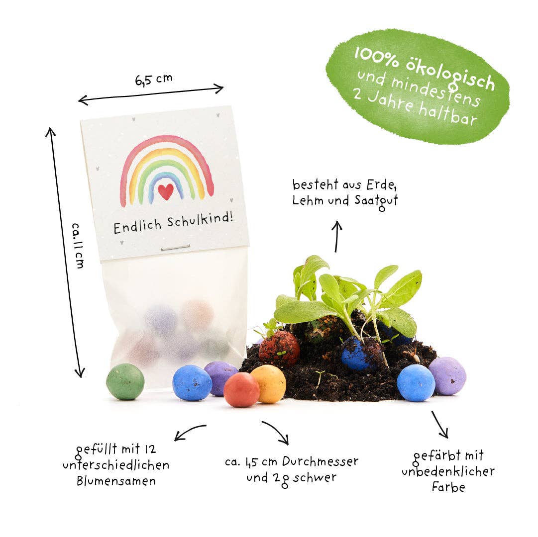 TDJ Stadtgärtner GmbH - Wholesale Plant Seeds - 5 flower marbles in a glassine bag - "Finally a schoolchild" - school enrollment2