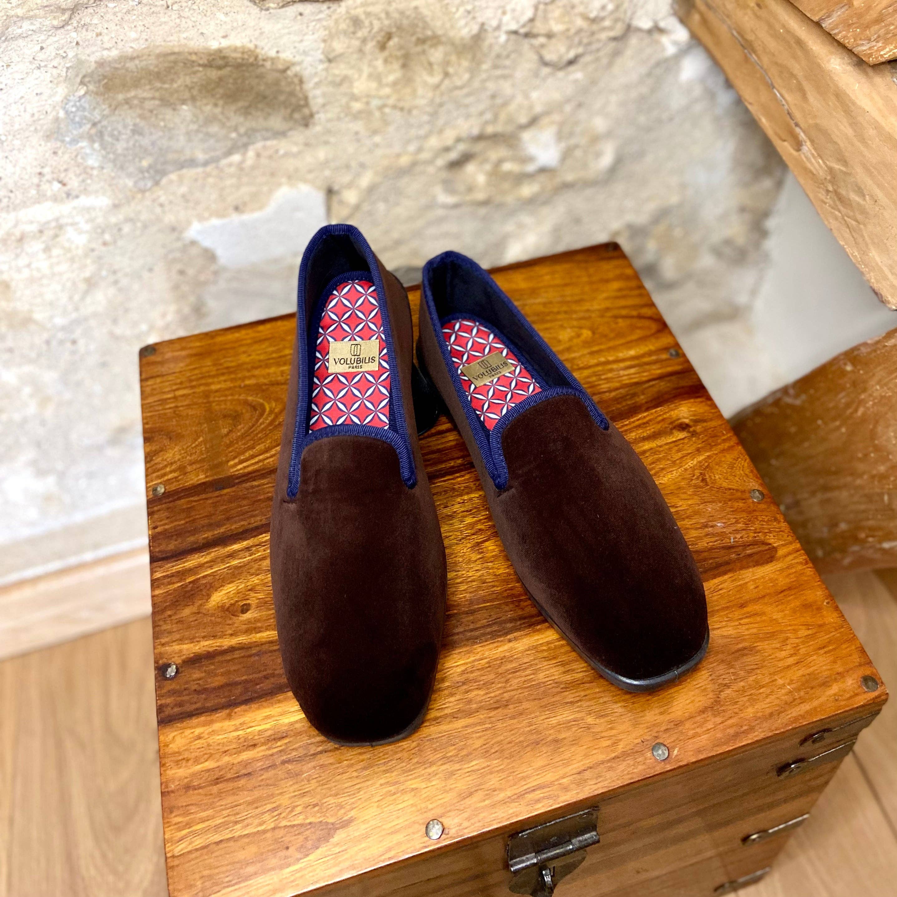 VOLUBILIS PARIS - Wholesale Slippers - Men's - LEO Men's Shoes - Moka Velvet1