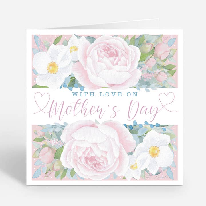 Carte de fête des mères Calligraphie avec des fleurs pour la vente par Rosenheart