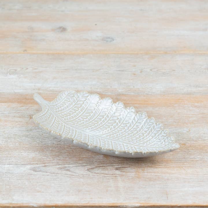 Plato de porcelana con forma de hoja, 25 cm para venta al por mayor de Gainsborough Giftware x Portland Living