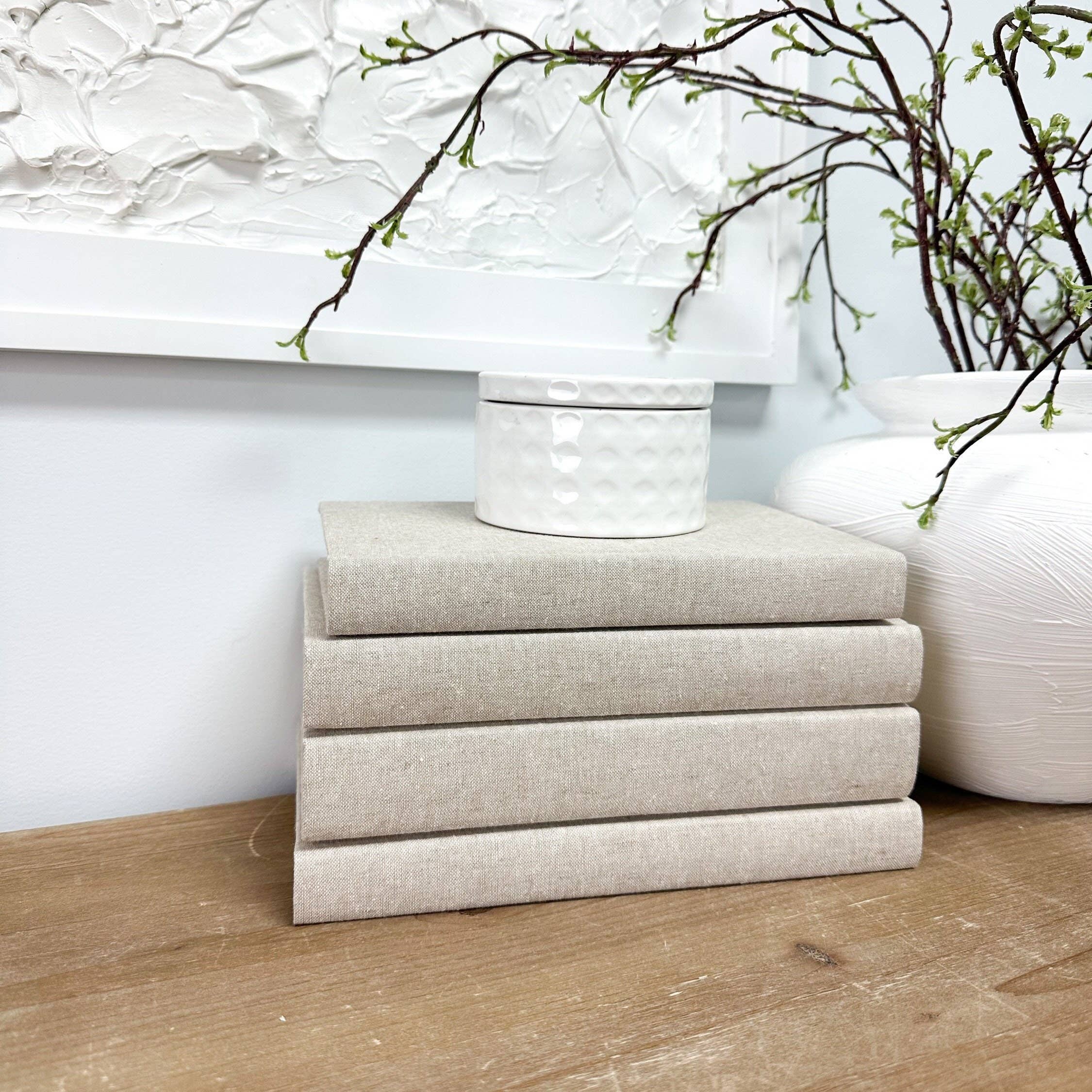 The House of Elements - Wholesale Decorative Tabletop Object - Books for Shelf Decor -Decorative Books - Cream Home Decor1