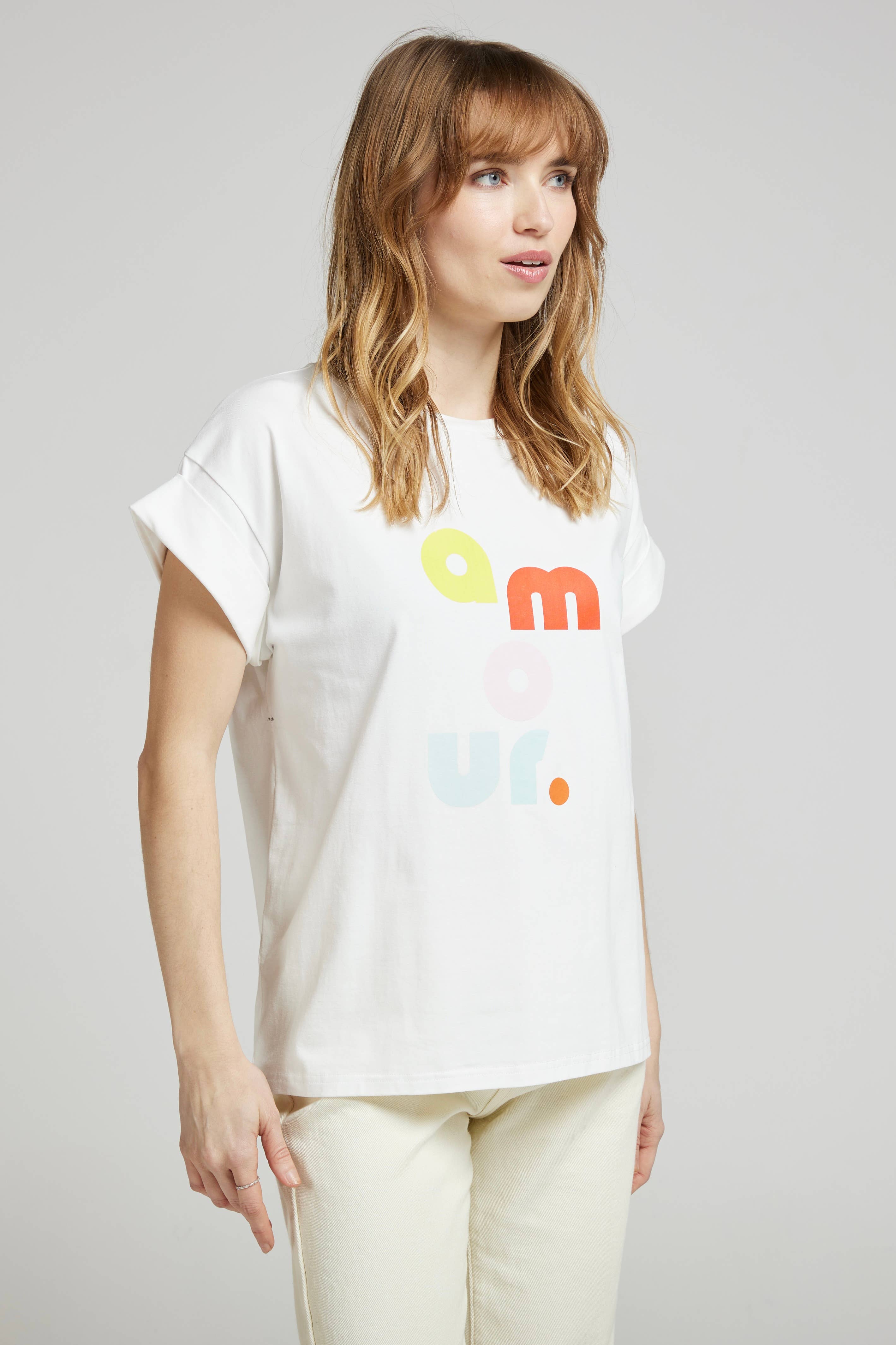 LOVE - Colorful white T-shirt for wholesale on Faire2