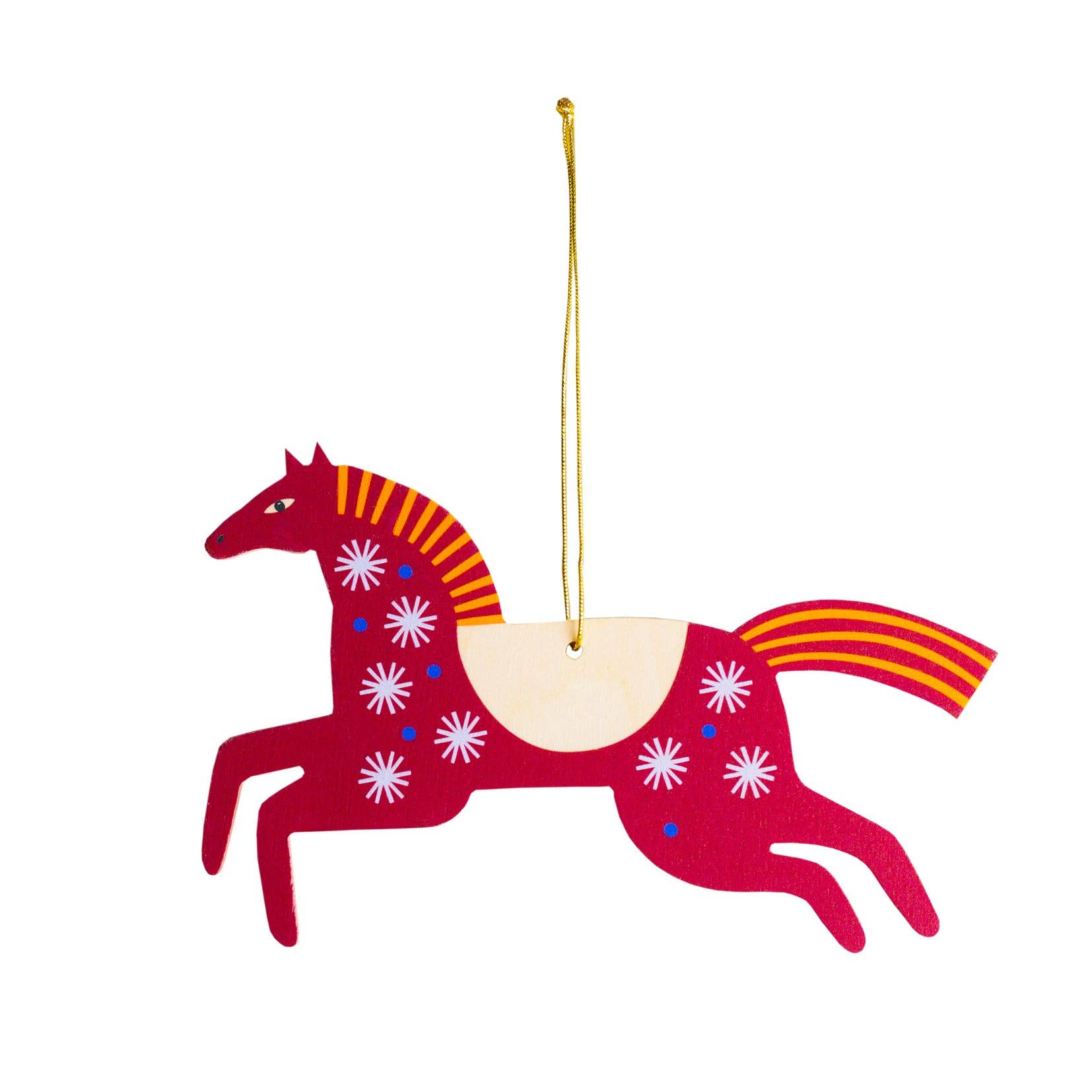 milin - Wholesale Tree Topper - Wooden Horse Christmas Ornament, Scandinavian Folk Style 1