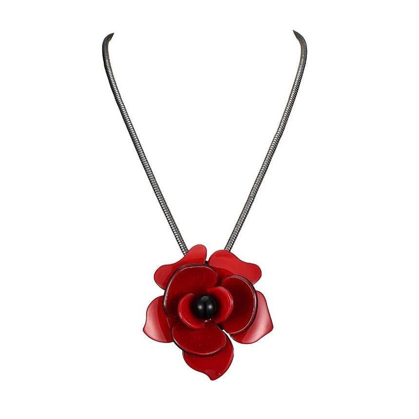 Red Lenna Poppy Necklace for wholesale on Faire0