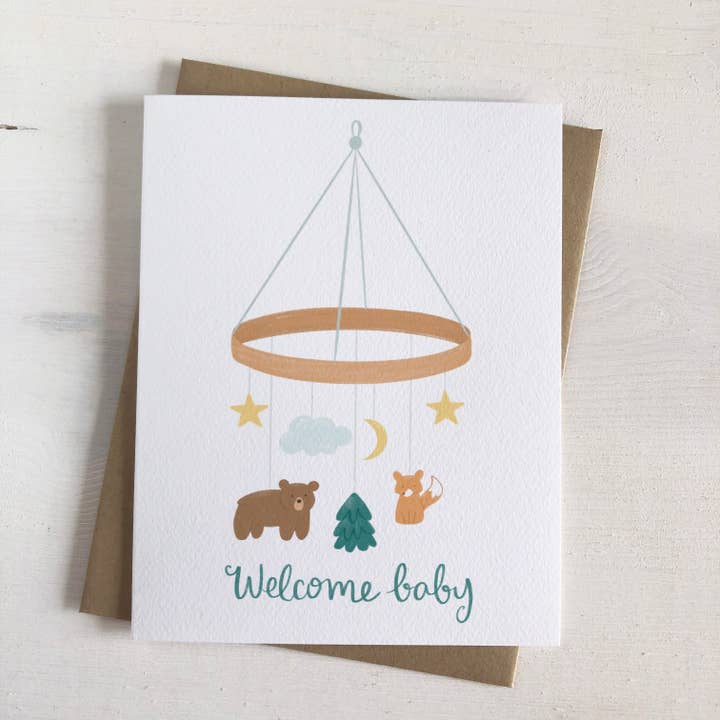 Fabled Forest – Engroshandel Babykort – Velkommen Baby Woodland Uro - Ny Baby Hilsen Kort