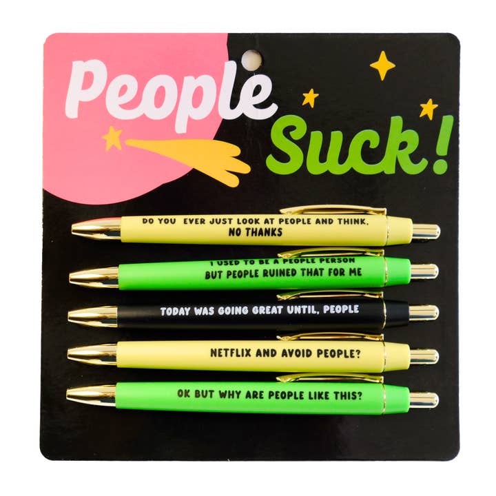 FUN CLUB - Wholesale Pen - People Suck Pen Set (funny gift, stocking stuffer, funny