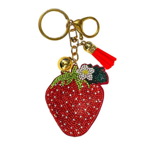 Queens Designs - Wholesale Keychain - Women's - Fruits Crystal Bling Keychains