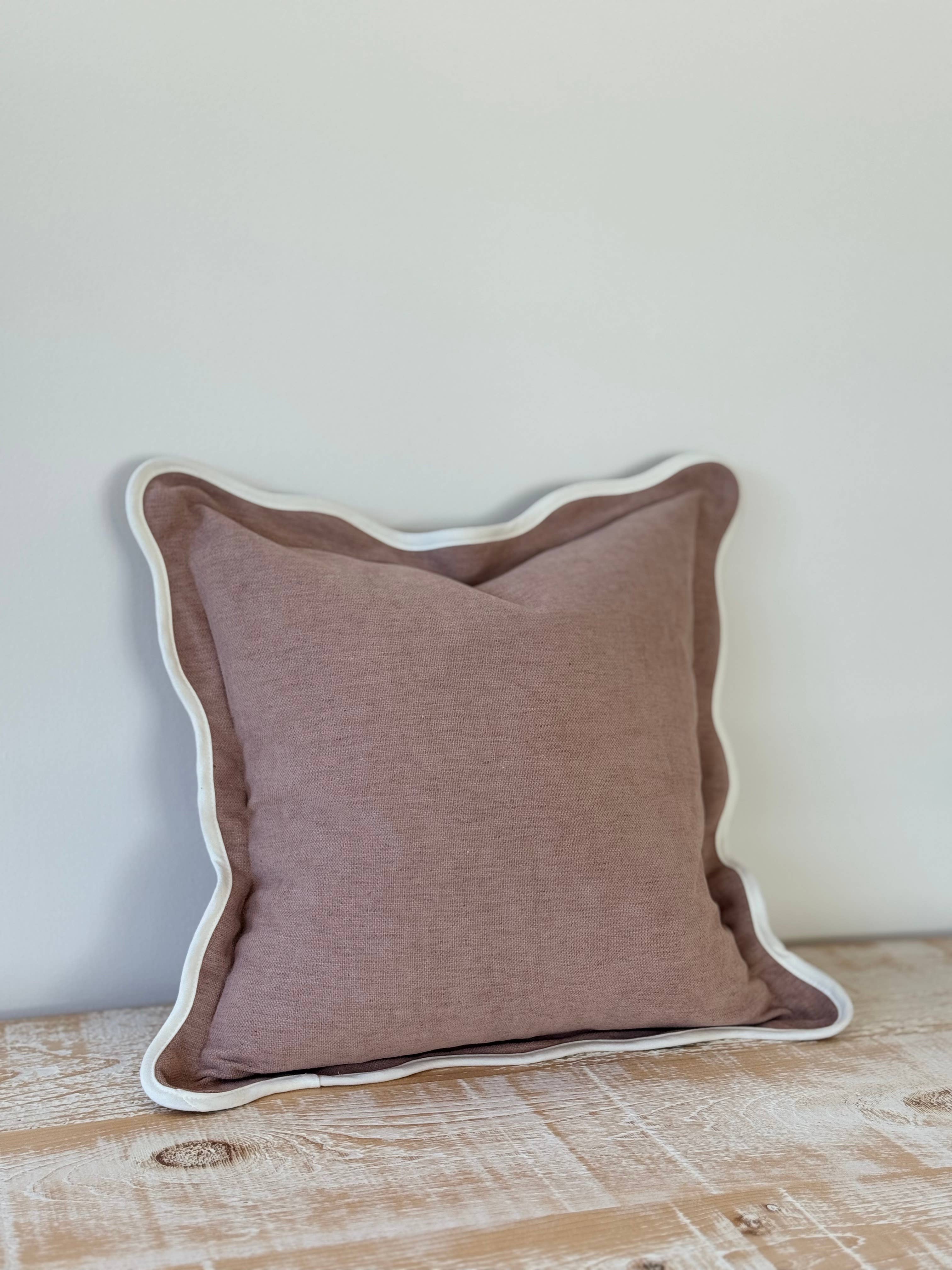 Ellenvale Trade - Wholesale Throw Pillow Cover - Chloe Dusty Pink Scalloped Edge Cushion 45x452