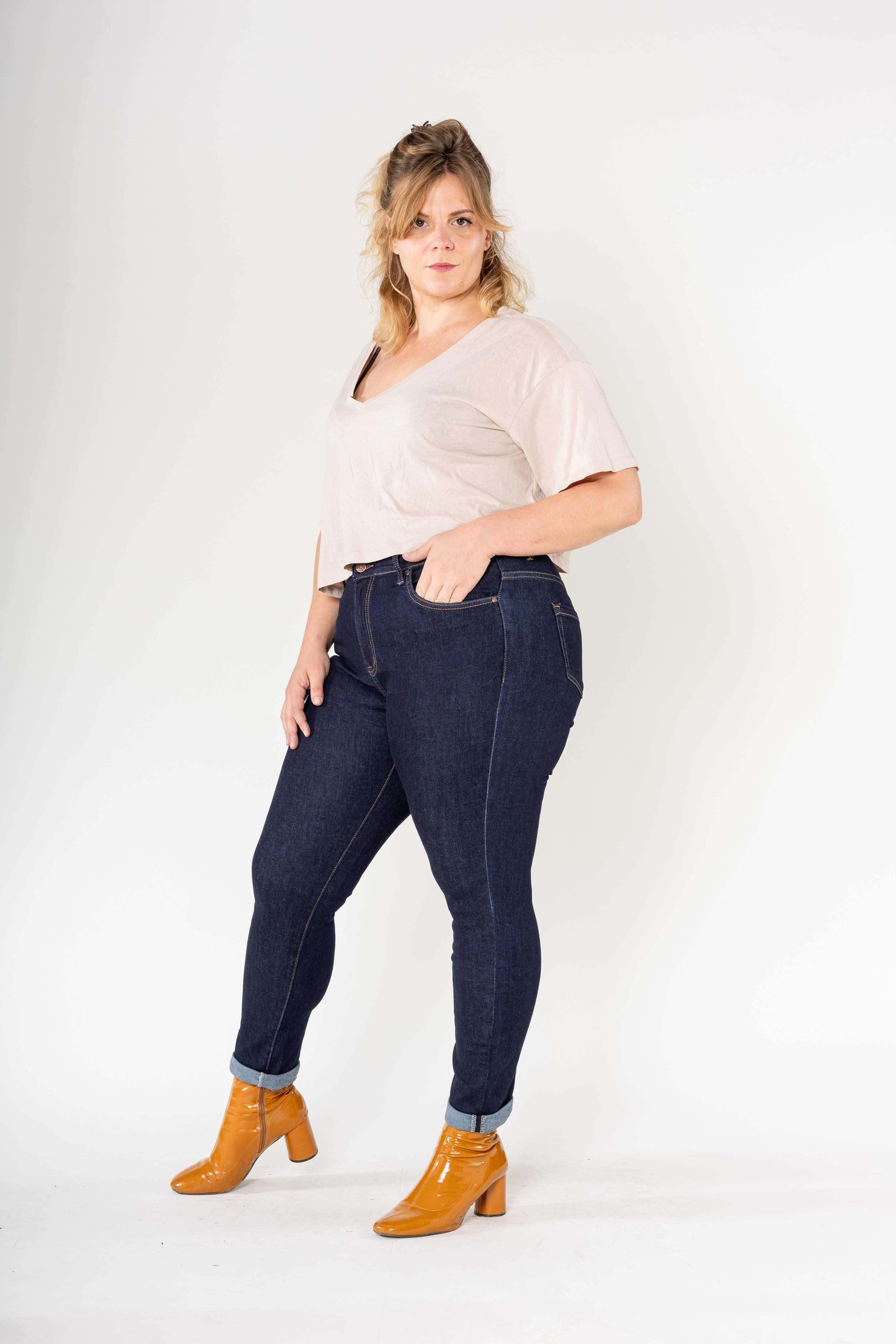 Nina Carter - Venta al por mayor Vaqueros - Mujer - Jeans ajustados elásticos de talla grande Nina Carter P102GT38