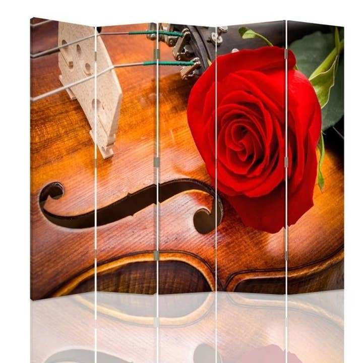 Séparateur de pièce, rose sur violon, 5 pièces pour la vente par Motivartdesign