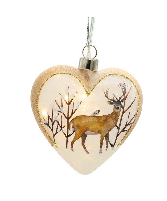 Kurt S. Adler, Inc. - Wholesale Ornament - 4.33" Usb Lighted Glass Heart Orn1