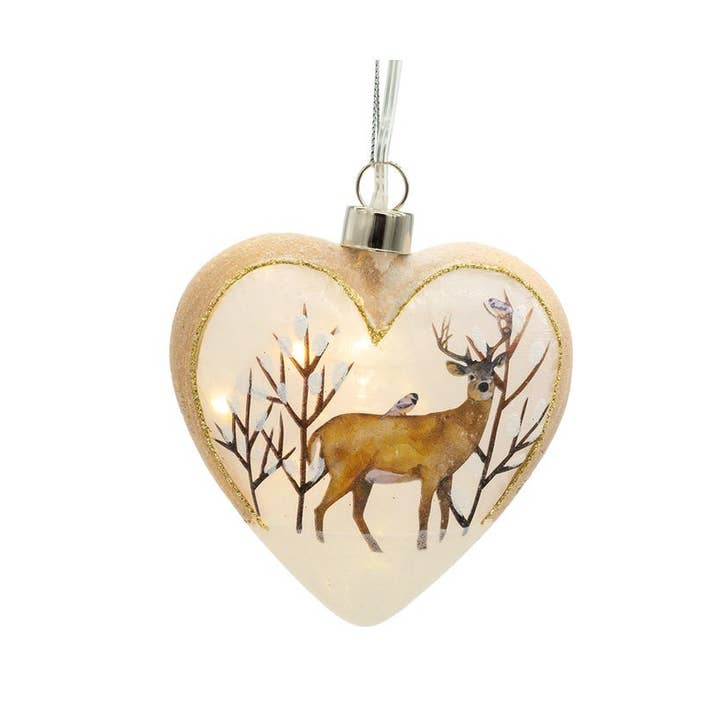 Kurt S. Adler, Inc. - Wholesale Ornament - 4.33" Usb Lighted Glass Heart Orn1