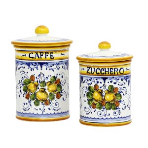 Italian Ceramic Zucchero (Sugar) Canister - Limoncini