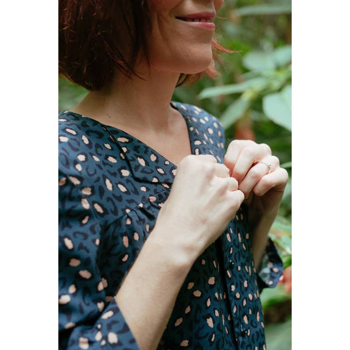 Eglantine et Zoé – wholesale Fabric – Bagheera Blue Viscose Fabric9