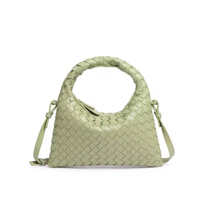 Chloe Woven Grab Bag- Matcha for wholesale by Nat + Liv