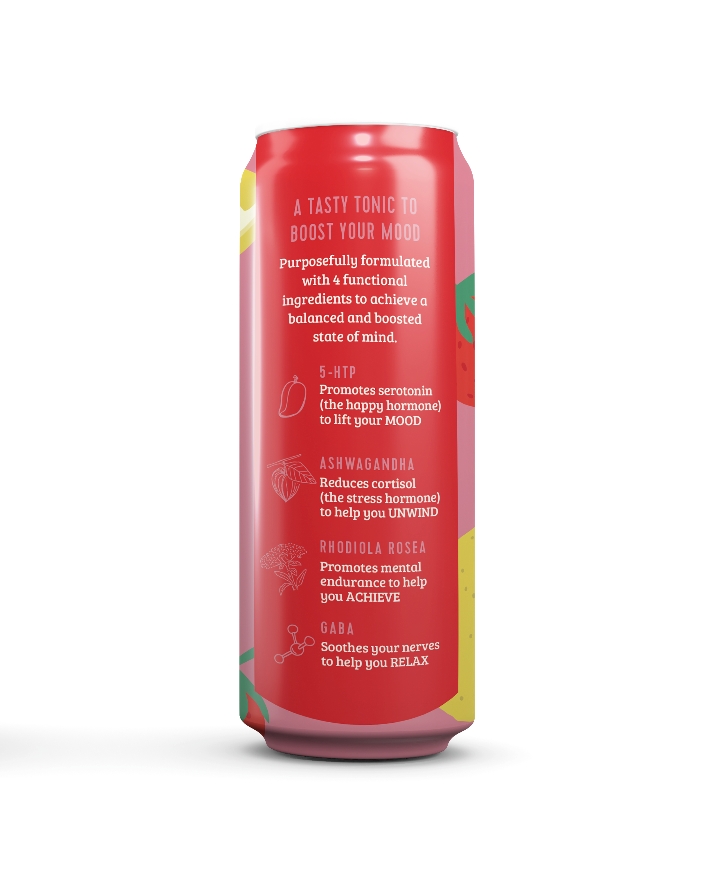 Wholesale Strawberry Yuzu Mood Boost Sparkling Beverage for your store