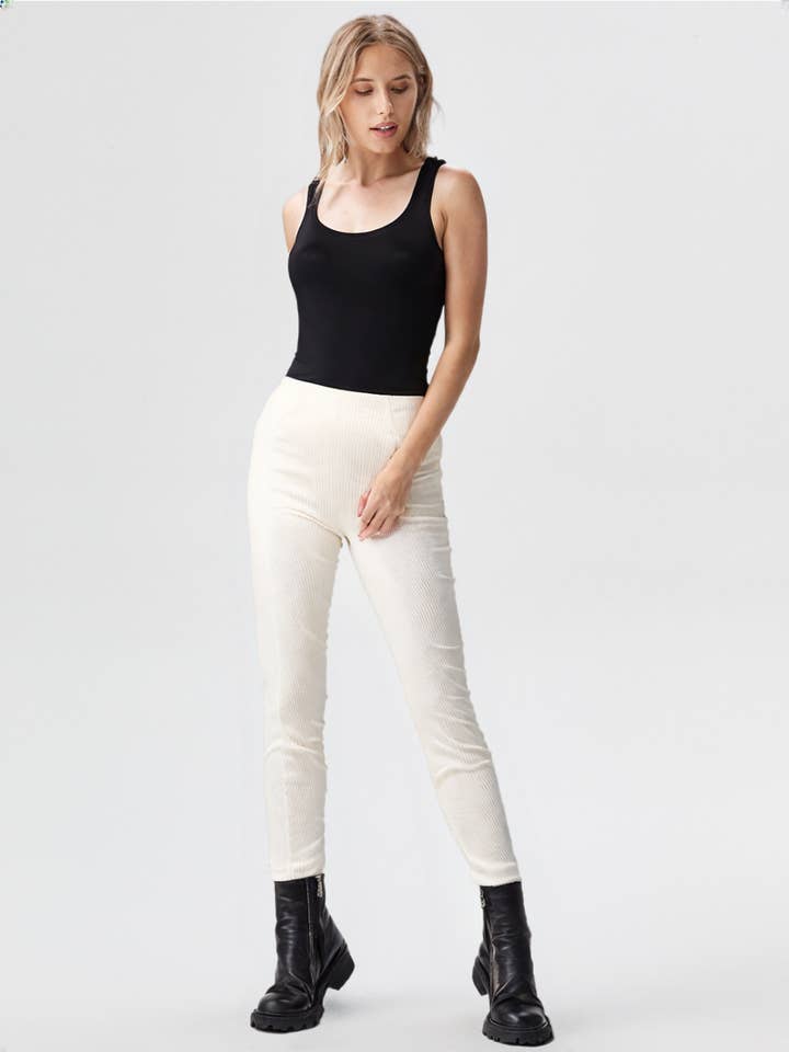 VERY J - Wholesale Pants - Women's - NP70085-Solid velvet bell pants