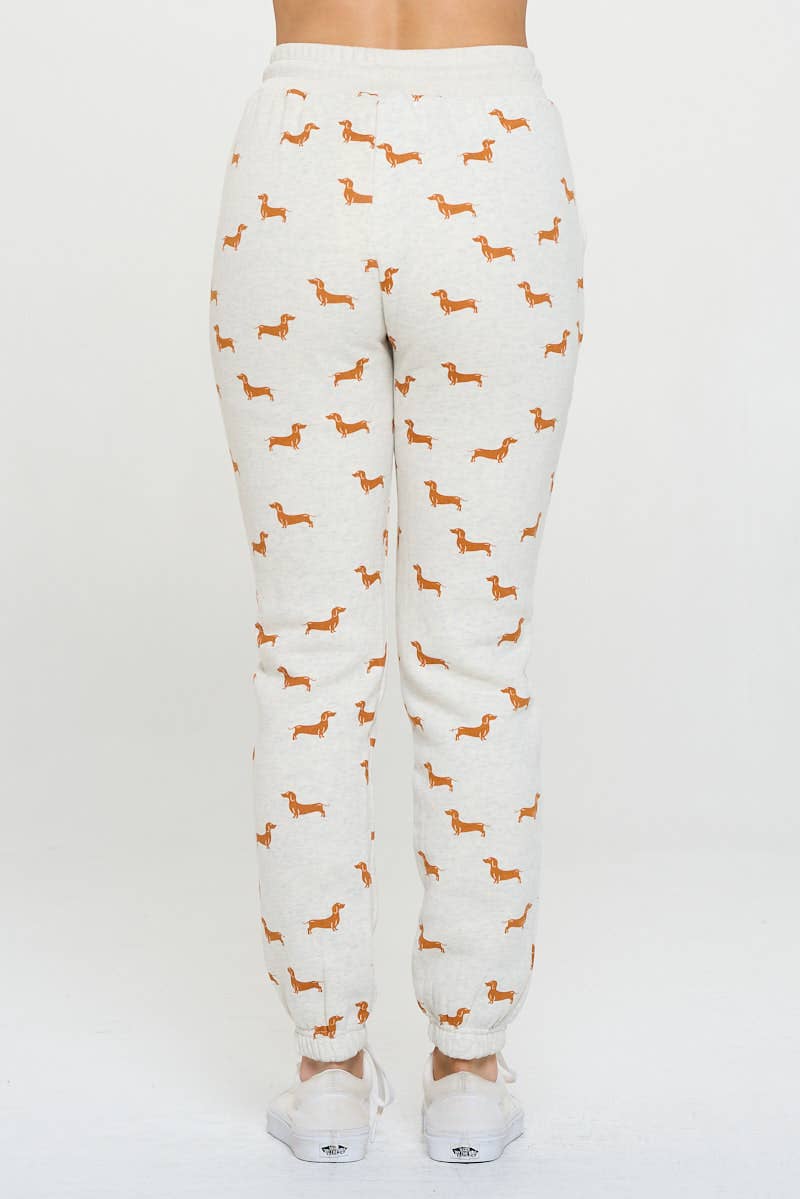 SM WARDROBE - Venta al por mayor Pantalones de chándal/cómodos - Mujer - PANTALONES DE CHÁNDAL CON ESTAMPADO DE PERRO MUSTARD WIENER5