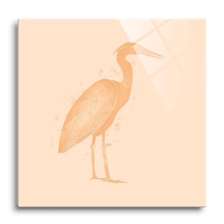 Louisiana Colorful Water Color Heron|12x12 Glass Plaque for wholesale by Love Local