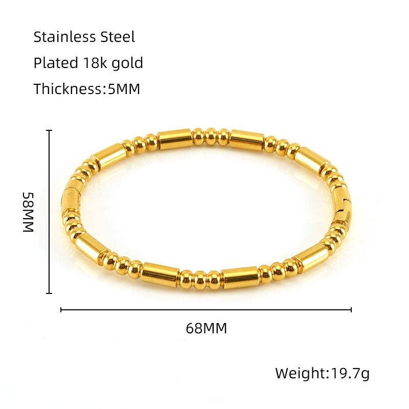 Mio Queena - Wholesale Bangle Bracelet - Multi-style 18K Gold-plated Stainless Steel Babngle - FGS22