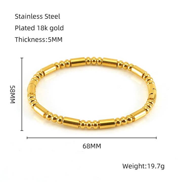 Mio Queena - Wholesale Bangle Bracelet - Multi-style 18K Gold-plated Stainless Steel Babngle - FGS22
