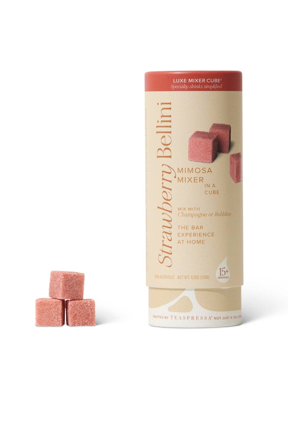 TEASPRESSA | LUXE Mixer Cube - Wholesale Beverage Mix - Strawberry Bellini Mimosa Mixer | Tallboy Wholesale1