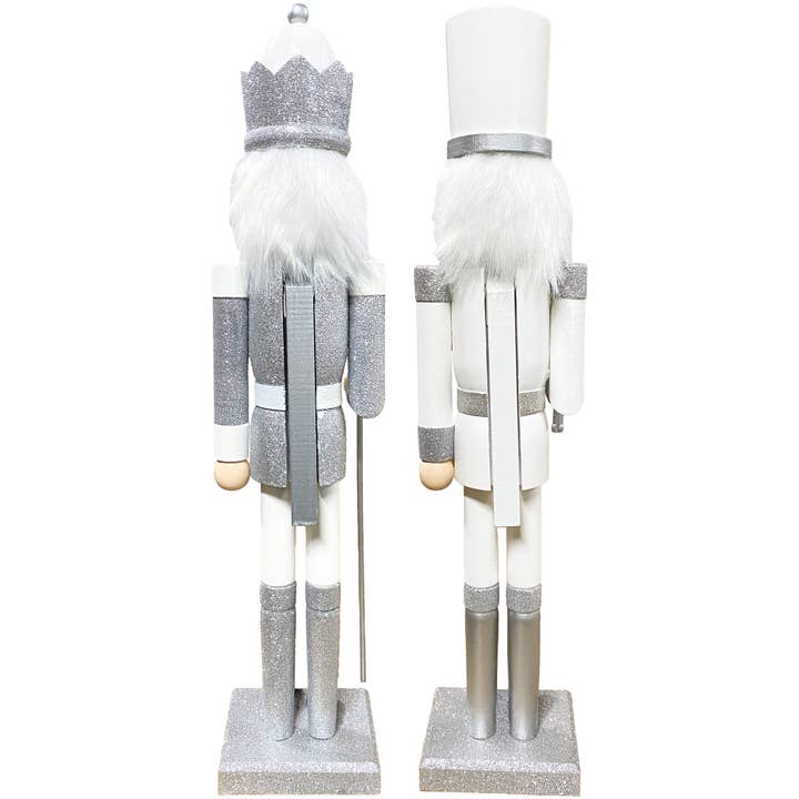Santa’s Workshop Inc. - Wholesale Holiday Nutcracker - 24" White and Silver Nutcrackers, 2 asst.3