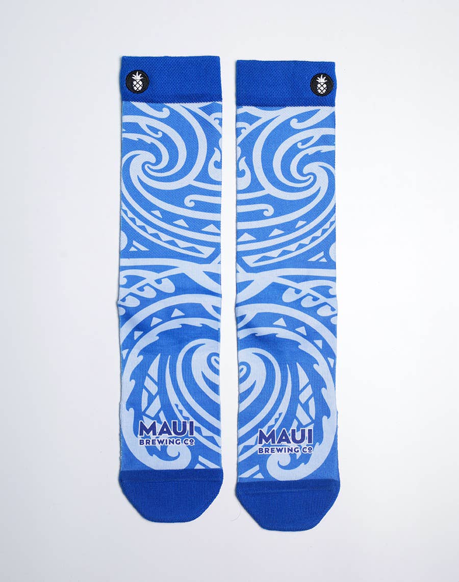 Just Fun Socks - Wholesale Socks - Unisex - Maui Brewing Big Swell IPA Printed Crew Socks - M/L