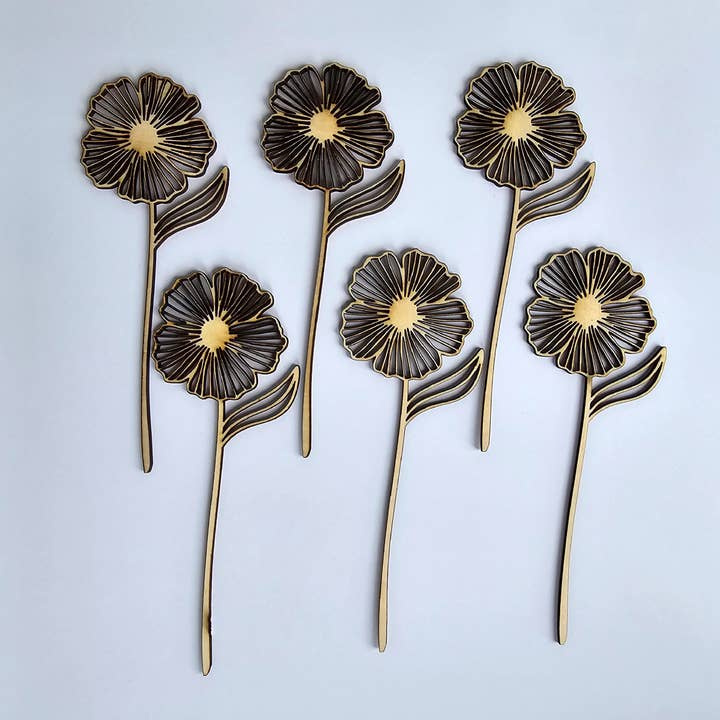 Wood Flower Stem - Open Stock - Set of 12 Identical Stems for wholesale by LB Personalized Design