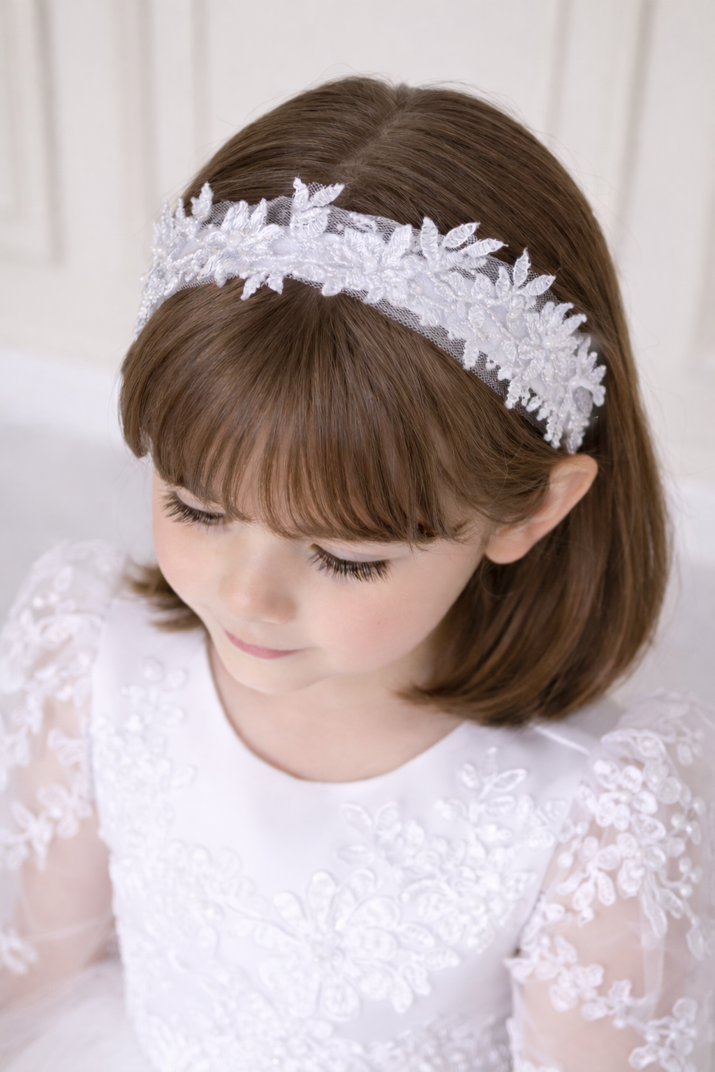 Bajabella - Vente Bandeau – bébé - Bandeau floral en dentelle et perles fait main pour filles0