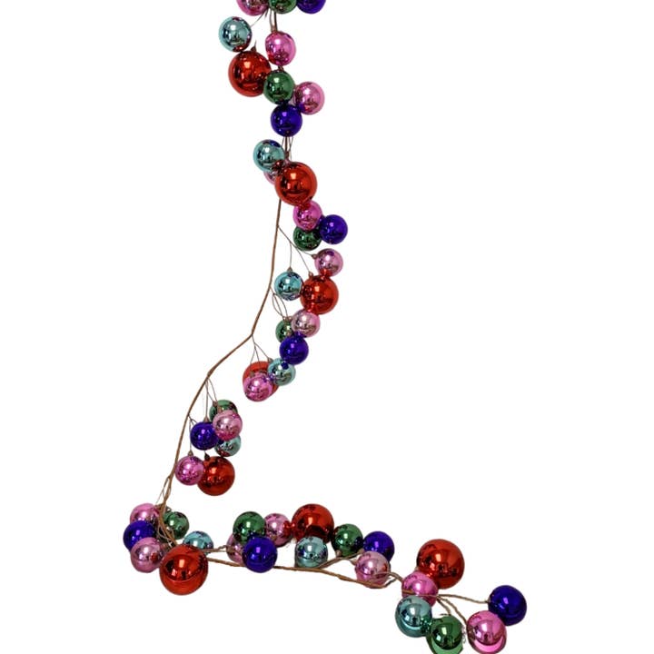 David Christopher's Collection - Wholesale Bunting/Garland - FUN AND FESTIVE CHRISTMAS BALL GARLAND MULTI 6'
