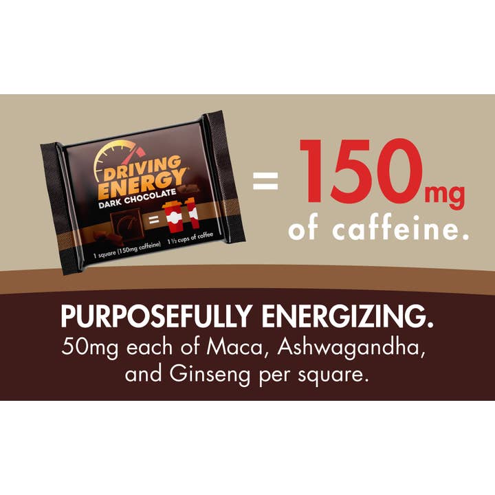 ZenEvo Chocolate - Wholesale Chocolate Bar - Driving Energy - 50 Count Box - Caffeinated Chocolate