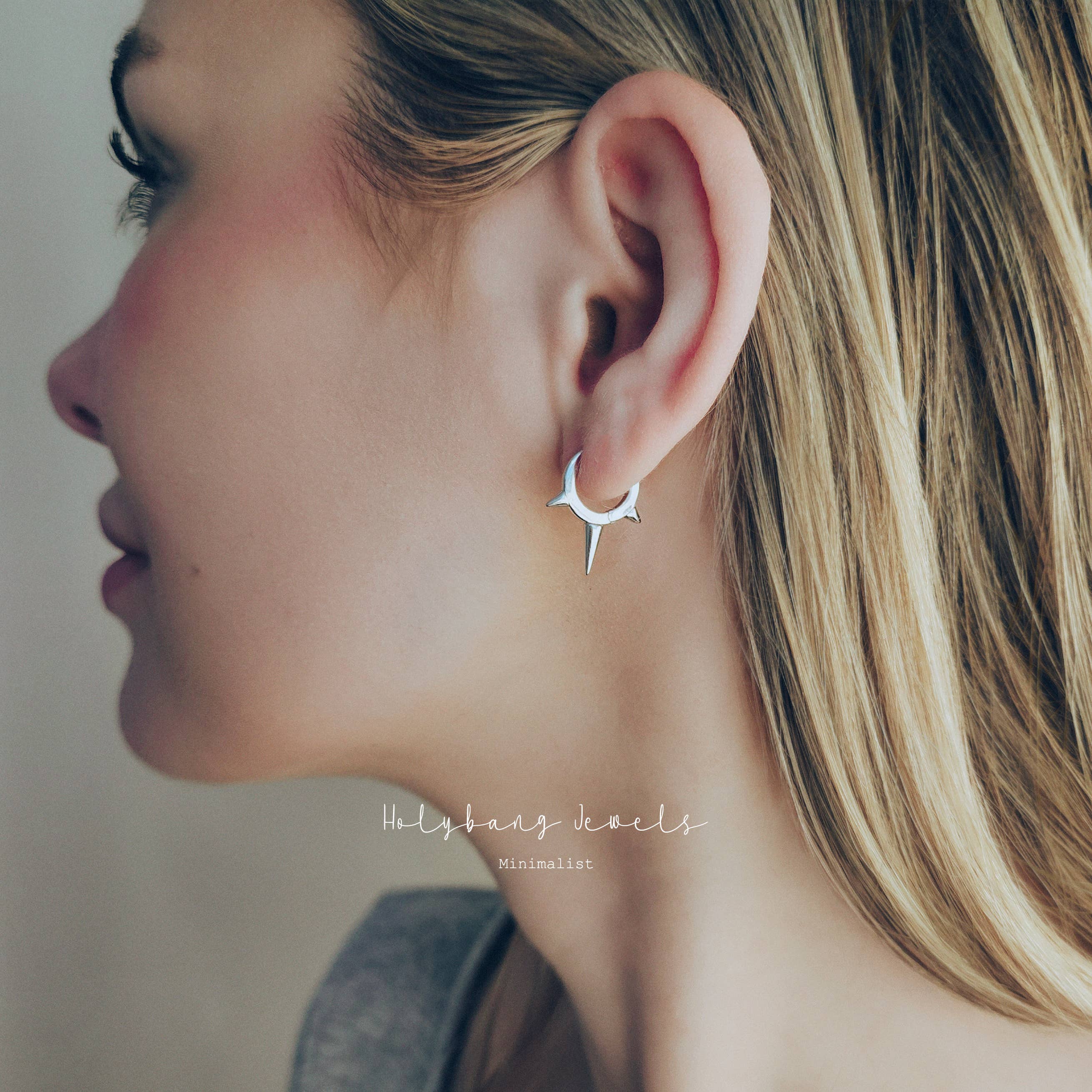 HolyBang Jewels - Wholesale Huggie Earrings - SPIKE HUGGIE EARRINGS - E-H1018 / E-H10413