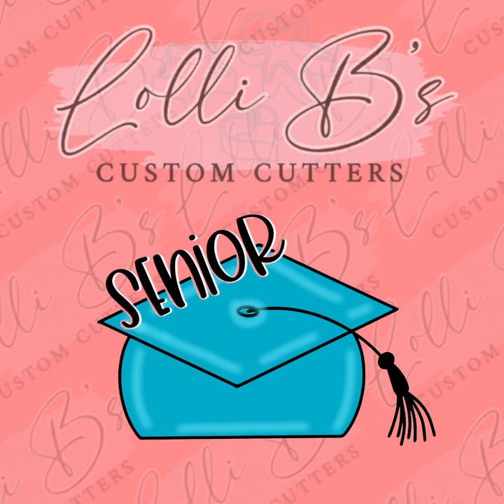 Lolli B Custom Cutters - Wholesale Cookie Cutter - Graduation Cap Senior Cookie Cutter