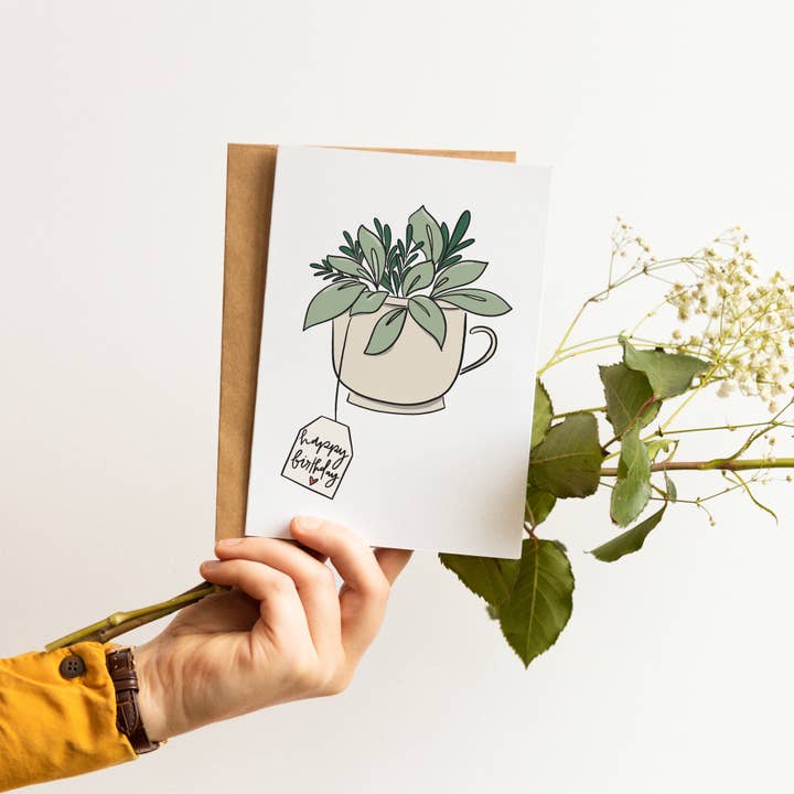 Happy Birthday Teacup Card for wholesale by designs by gem