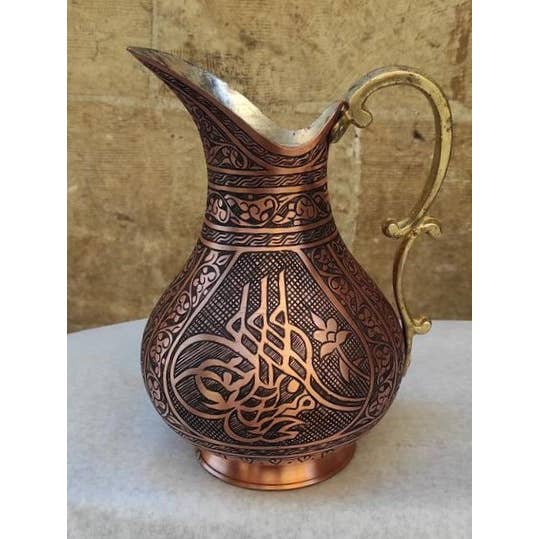 Caraffa per acqua turca forgiata a mano al 100% in rame per la vendita all'ingrosso da parte di Cherchiee