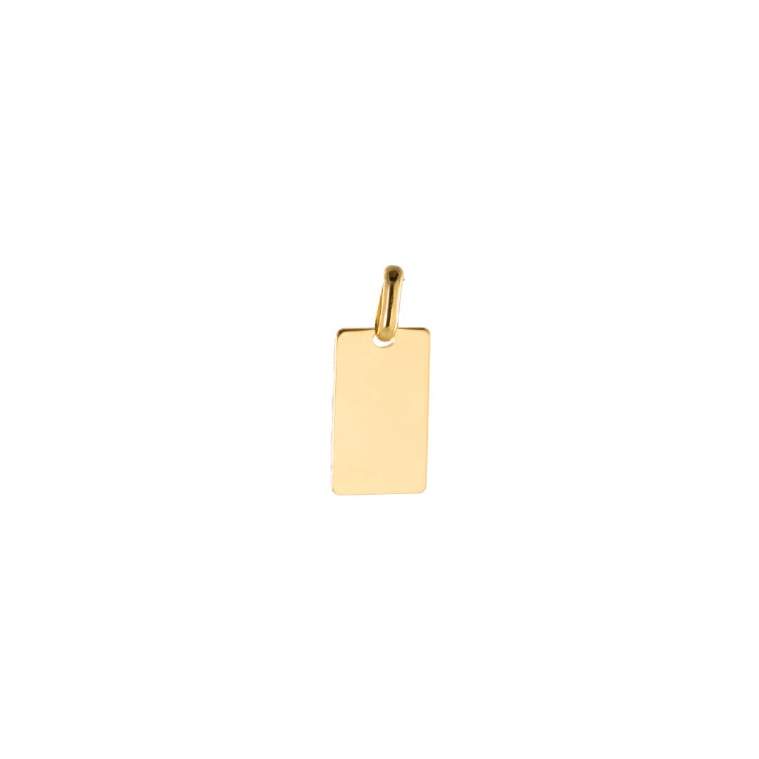 Bijoux Fabrication Française - Wholesale Individual Charm/Pendant - Engraving Rectangle Medal - Smooth - Gold Plated - Silver 925 ‰8