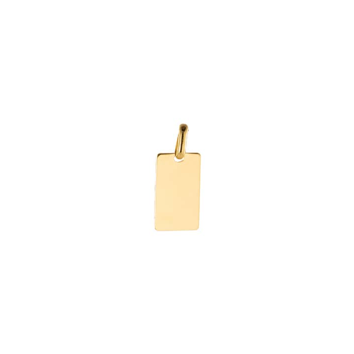 Bijoux Fabrication Française - Wholesale Individual charm/pendant - Engraving Rectangle Medal - Smooth - Gold Plated - Silver 925 ‰8