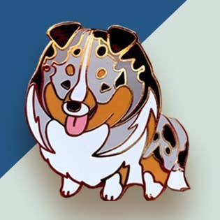 Enamel Pin - Collie Pin (Blue Merle) for wholesale by Thousand Skies