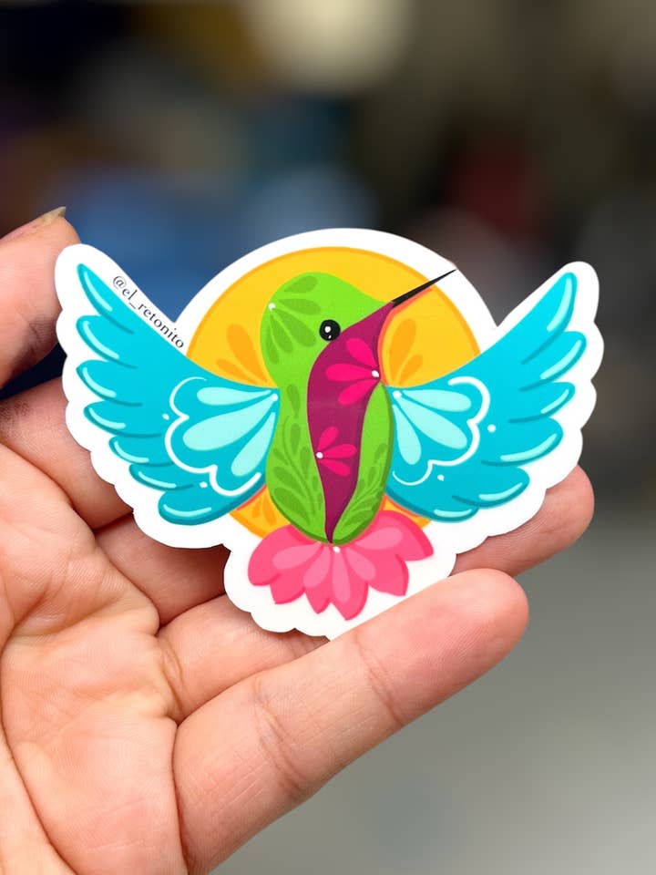 Pajarito colibrí sticker for wholesale by El Retoñito