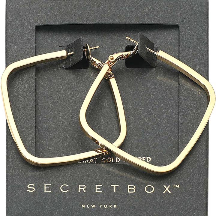 Sensibling Corp. - Wholesale Hoop Earrings - SECRET BOX_Sterling Silver Dipped Square Hoop Earrings