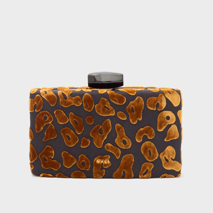 MILO CLUTCH GESPOT FLUWEELBRUIN - N64 voor wholesale door NALI'