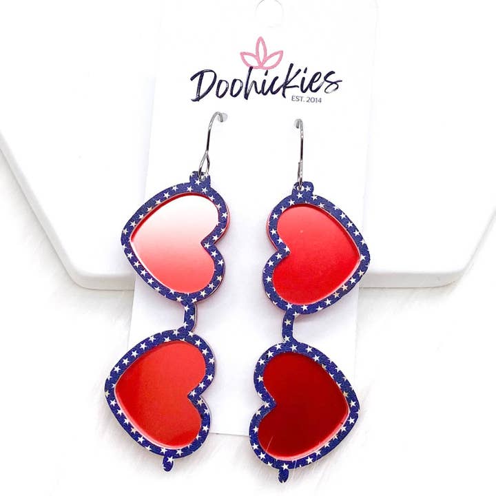 The Americana Mini Acrylic Collection - Patriotic Earrings for wholesale by Doohickies